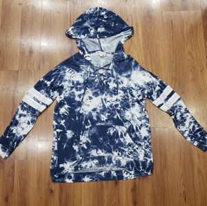Pink Republic blue tie-dye shirt w/ hood!